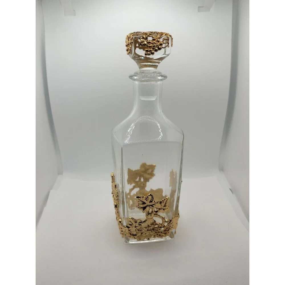 Crystal Decanter Arthur Court Gold Grape Vines